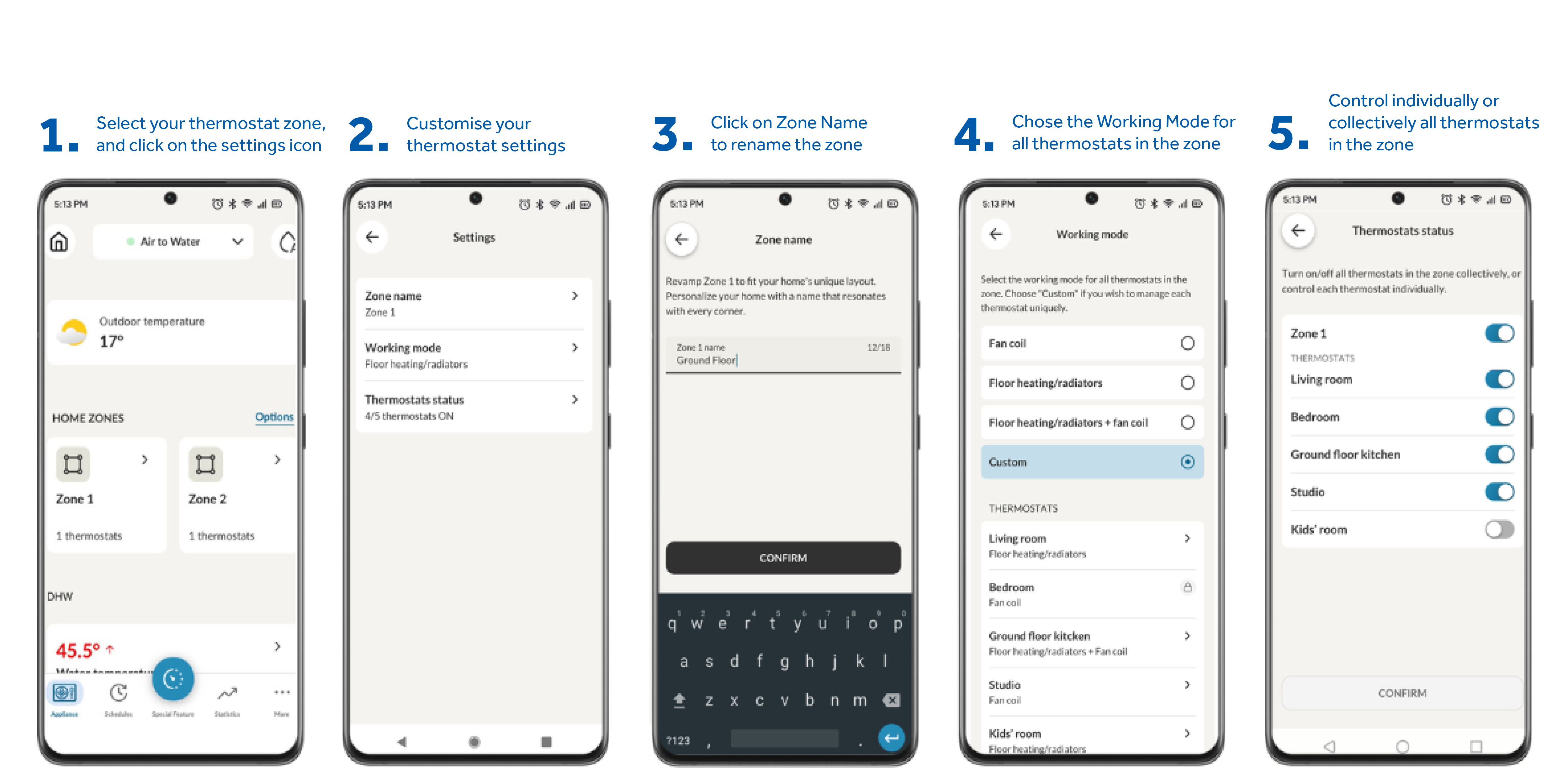 Set the thermostats on your Haier ATW Heat Pump